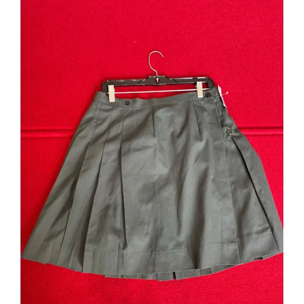 Royal Park Uniforms Green Pleated Skirt‎ 35% Cotton 12H Made In USA
